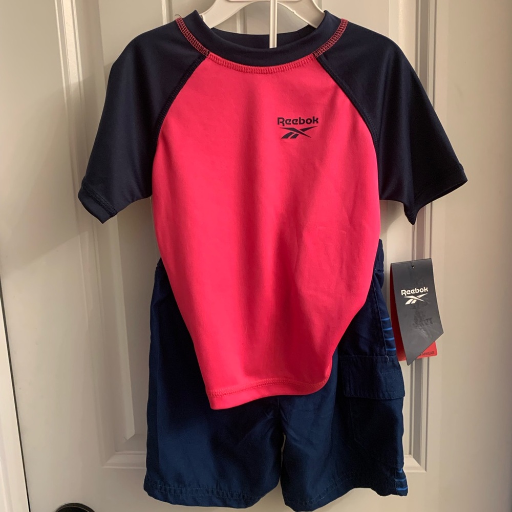 Reebok Laser Pink and Navy Swim Set